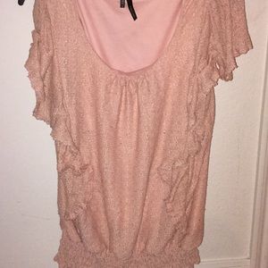 Pale Pink Maurice’s Dress Up Ruffle Top